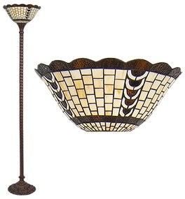 Tiffany álló lámpa bézs barna 186 cm