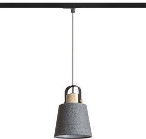 RENDL CHOUPETTE egyáramkörös sínre feketésszürke textil/fa 230V LED E27 11W