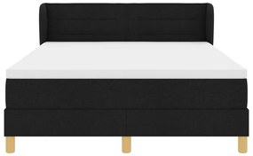 Boxspring Ágy Matrac nélkül - Fekete, 160x200 cm, Szövet