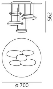 Artemide 1476110A - LED Dimmelhető felületre szerelhető csillár MERCURY LED/29W/230V 3000K