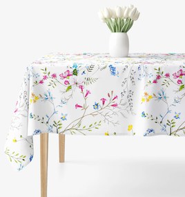 Goldea szögletes terítő 100% pamutvászon - festett réti virágok 100 x 100 cm