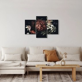 Kép - sötét virágok (90x60 cm)
