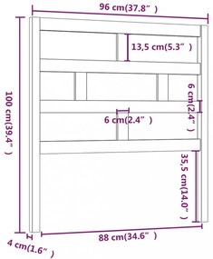 tömör fenyőfa ágyfejtámla 96 x 4 x 100 cm