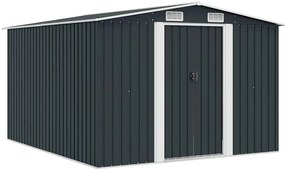 vidaXL antracitszürke fém kerti fészer 257 x 298 x 178 cm