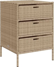 vidaXL bézs polyrattan kerti tárolószekrény 55 x 59 x 80 cm