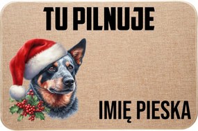 Lenvászon Lábtörlő Itt Őrzi Az Ausztrál kutya neve