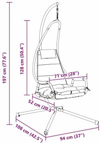 Függő tojás szék Bézs 94 x 107 x 196.5 cm Acél