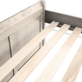 Ágy pótággyal, antik fehér, 90x200, ANTIKO