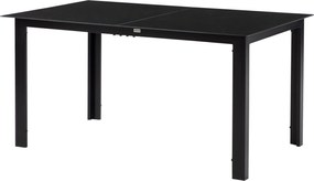 Outsunny 150 x 90 cm Vízálló Alumínium Kerti Asztal Üveg Asztallappal, Büfé Asztal, Kemping Asztal 6 Személynek, Kültéri Étkező Asztal Kerthez, Terasz