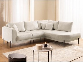 Bézs zsenília sarokkanapé (jobb oldali-L alakú) Mauris – Ropez