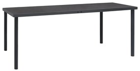 9 részes fekete acél és textilén kerti étkezőgarnitúra