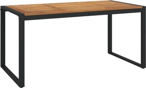 vidaXL tömör akácfa kerti asztal U-alakú lábakkal 160 x 80 x 75 cm