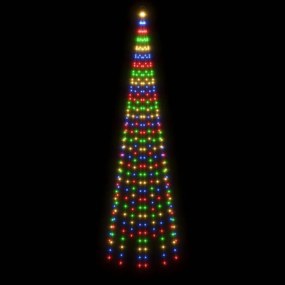 karácsonyfa zászlórúdon 310 színes LED-del 300 cm