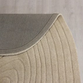 Krémszínű gyapjú szőnyeg 200x290 cm Puddle Wool – Flair Rugs