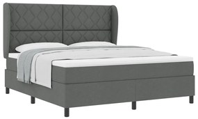 Boxspring Ágy Matrac Kíséretében Sötétszürke Színben, 180x200 cm Szövet