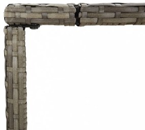 szürke polyrattan üveglapos bárasztal 180 x 70 x 110 cm