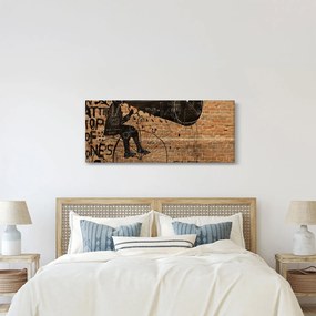 Kép - Férfi kerékpáron Banksy stílusában (120x50 cm)