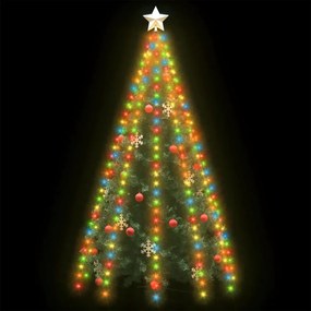 karácsonyfa-fényháló 250 színes LED-del 250 cm