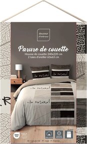 Barna kétszemélyes-hosszabbított háromrészes pamut ágyneműhuzat 240x220 cm So Natural – douceur d'intérieur