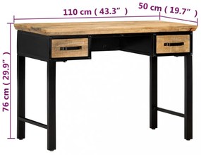 tömör mangófa íróasztal 110 x 50 x 76 cm