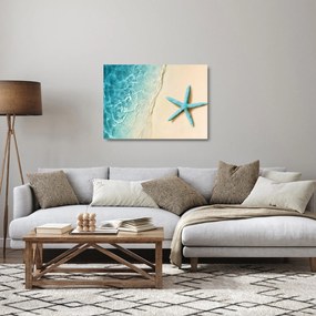 Kép - Tengeri csillag a tengerparton (üvegen) (70x50 cm)