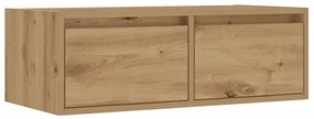 kézműves tölgy színű TV-szekrény LED-lámpákkal 75x35,5x25 cm