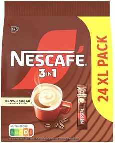 Instant kávé stick, 24x16,5 g, NESCAFÉ, 3in1, barna cukorral (KHK1197)