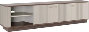 Vesper 3D TV szekrény 187 cm - kasmír / dió / arany fogantyúk