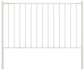 vidaXL fehér porszórt acél kerítéspanel oszlopokkal 1,7 x 1 m