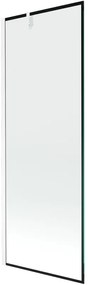 Mexen Next, kádparaván 1 szárny 70 x 150 cm, fix szárny, 6 mm átlátszó üveg fekete mintával, fehér profil, 895-070-000-00-70-20