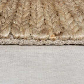 Natúr színű kézi szövésű kenaf szőnyeg 120x170 cm Drew Border – Flair Rugs