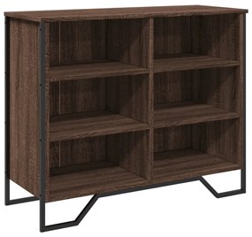 barna tölgy színű szerelt fa tálalószekrény 91 x 35,5 x 74,5 cm