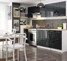 Alsó konyhaszekrény Ozara S60 3SZ (fehér + fényes grafit). Akció -15%. 1071119