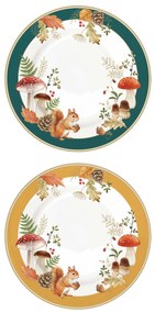 Őszi porcelán desszertes tányér 4 db szett díszdobozban Autumn Breeze