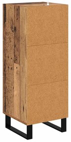 Széf fiókkal Öreg fa 34,5 x 34 x 90 cm Műszaki fa és vas