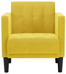 sárga bársony kanapészék karfás szék 53 cm