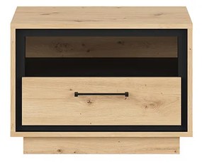 Éjjeliszekrény Pont KOM1S (artisan tölgy + matt fekete). Akció -18%. 1063036