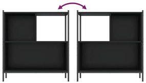 fekete szerelt fa könyvszekrény 72 x 28 x 77,5 cm