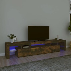 Füstös tölgy színű TV-szekrény LED-világítással 215x36,5x40 cm