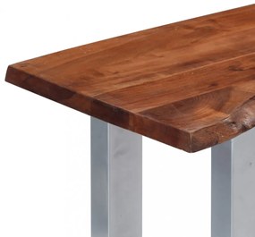 tömör akácfa és vas tálalóasztal 115 x 35 x 76 cm