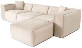 Sarokkanapé Lora (L1-O1-1R-POUFFE ) - Krém