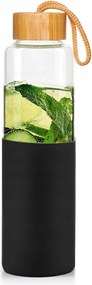 Üveg Kulacs Szilikon Tokkal És Bambusz Kupakkal