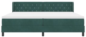 Boxspring Ágy Matrac Kígyó Zöld 200x200 cm Bársony
