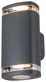 Kanlux 38887 - Kültéri fali lámpa ZEVI 2xGU10/10W/230V IP54 antracit