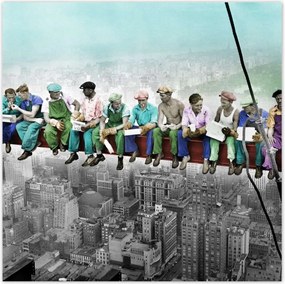 Poszterek 30x30 Munkások a gerendán Színes