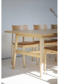 Natúr színű étkezőasztal tölgyfa dekorral 100x220 cm Plainfield – Rowico