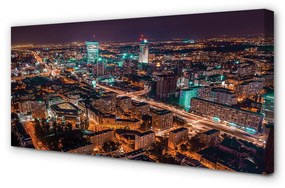 Canvas képek Varsó Város éjszaka panoráma 100x50 cm