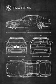 Poszter Bmw E39 M5 Retro Patent A1+ diagram