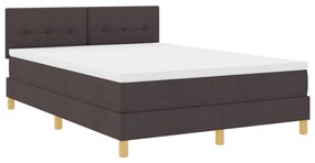 Box Spring Ágy Matraccal &amp; LED Sötétbarna 140x200 cm Szövet