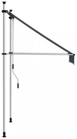 kék-fehér csíkos kézzel feltekerhető napellenző 100 cm